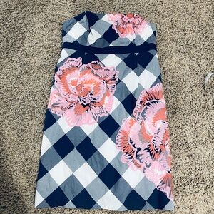 Lilly Pulitzer Blue and White Strapless Sundress